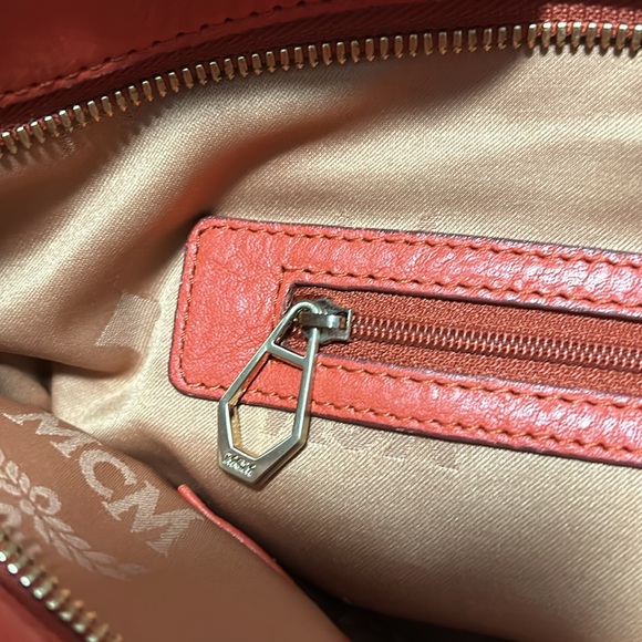 Authentic  Soft Leather MCM  Orange 2 way bag - Picture 15 of 16